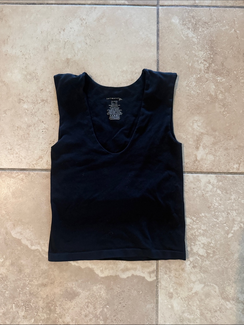 Free People Intimates Black Women's Sleeveless Scoop Neck Top - xs/s